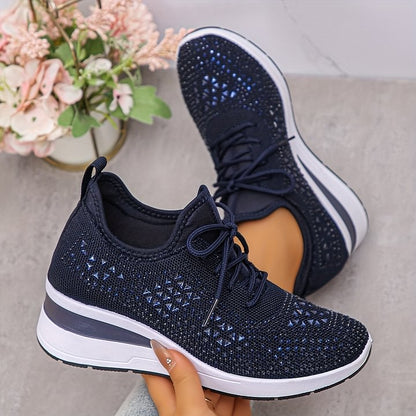🎁2026 Nieuw binnen 50% KORTING💥👟 ✨Ademende Mesh Sneakers Met Strass: Fijn Voor De Zomer, Mooi Voor Elke Outfit!
