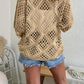 ⏰ 50% korting 🔥 Hot Sale - Dames top in bohemian stijl met beige haakwerk en V-hals