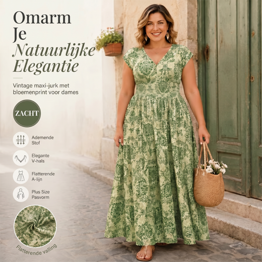 🔥Nieuwe Dames Maxi-jurk met Bloemenprint 🌸 Elegant & Comfortabel