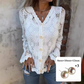 🌞Fris De Lente In Met 50% Korting!🌸 Langarm Top met V-hals van Kant voor Vrouwen