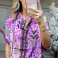 ✨Damesgedrukte top- en breedbeenbroek 2-delige set