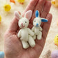 🐇Konijntje-mama in een klein pluche blikken doosje
