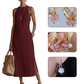 Midi-Jurk Met Halternek & Kanten Inzetstukken – Vrouwelijk & Elegant✨👗Flatterende pasvorm, subtiele details – Nu 63% korting!