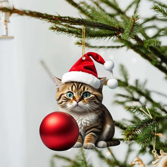 🎄10 stuks😻Kerstboomversiering kat✨Hangende kattenversieringen