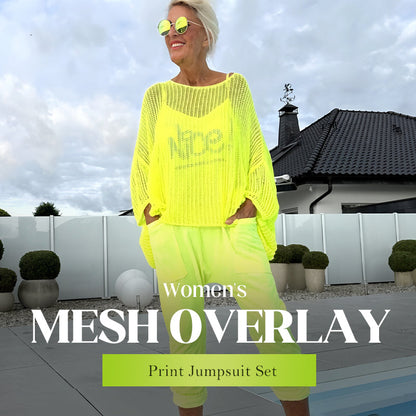 💜Dames Letterprint Jumpsuit + Doorgewerkt Smok Vrijetijdspak