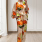 💕💕💕Elegante tweedelige set met aquarel bloemenprint voor dames in grote maten