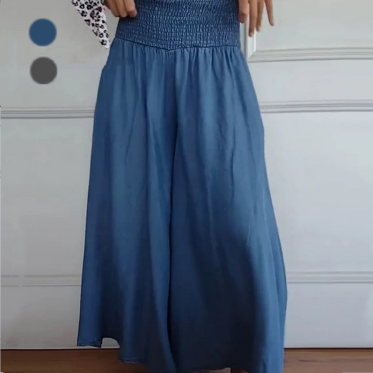 💥50% korting voor beperkte tijd💥Dames Trendy Hoge Taille Wijde Been Jeans met Zakken