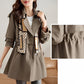 🌷Uitverkoop 49% korting🍀Afslankende Halflange Trenchcoat met Revers voor Vrouwen
