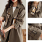 🌷Uitverkoop 49% korting🍀Afslankende Halflange Trenchcoat met Revers voor Vrouwen