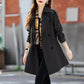 🌷Uitverkoop 49% korting🍀Afslankende Halflange Trenchcoat met Revers voor Vrouwen