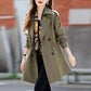 🌷Uitverkoop 49% korting🍀Afslankende Halflange Trenchcoat met Revers voor Vrouwen