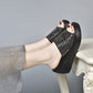 Women's Shiny Wedge Slide Sandals