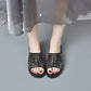 Women's Shiny Wedge Slide Sandals