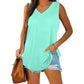 Allesomvattend V-Hals Effen Kleur Tanktop