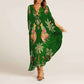 Elegante losse V-hals bedrukte jurk voor dames