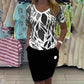 Women’s Print Top & Stylish Skirt 2-Piece Set