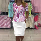 Women’s Print Top & Stylish Skirt 2-Piece Set