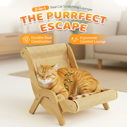 🐱 NU 50% KORTING! ⏰ 2-in-1 Sisal Krab- en Ligstoel voor Katten – Krabben & Loungen, Duurzaam Sisal & Ruimtebesparend 🛏️