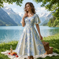 🔥 Topaanbiedingen – Etherische fit-and-flare-jurk met wapperende mouwen