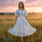 🔥 Topaanbiedingen – Etherische fit-and-flare-jurk met wapperende mouwen