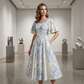 🔥 Topaanbiedingen – Etherische fit-and-flare-jurk met wapperende mouwen