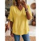 👚✨ Stijlvolle top met V-hals – ademend, losse pasvorm, perfect voor ontspannen zomerdagen!