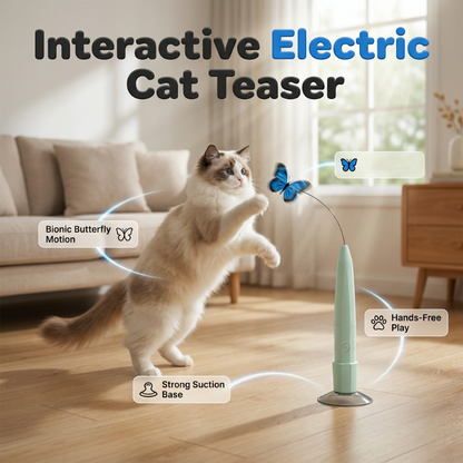 Elektrische zuignap Cat Teaser met roterende vlinder