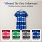 Casual damesjurk met tie-dye en luipaardprint en V-hals.